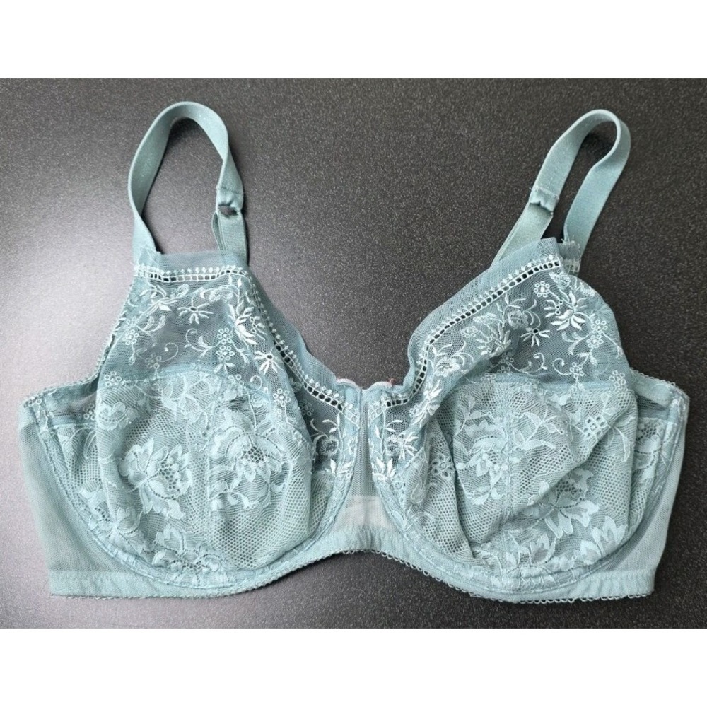 Wacoal Floral Embroidery Underwire Bra Woman 34DD Lace Sage Sexy